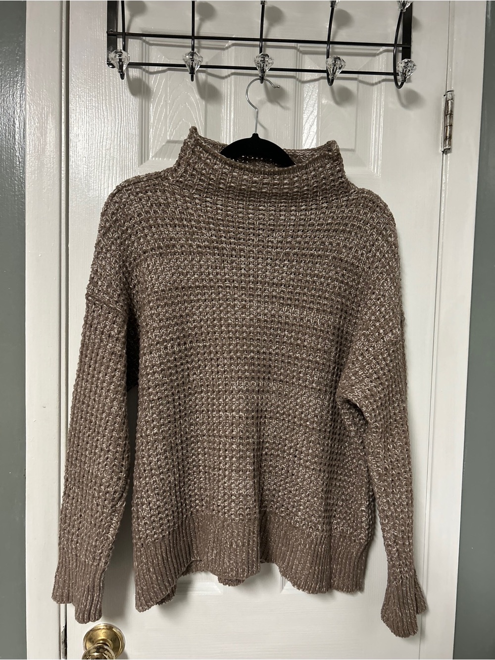 American Eagle Outfitters Taupe Chunky Mock Neck Sweater